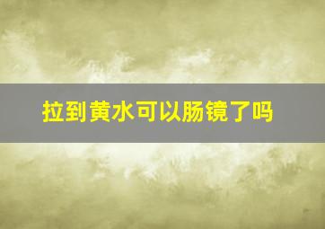 拉到黄水可以肠镜了吗