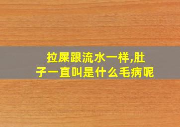 拉屎跟流水一样,肚子一直叫是什么毛病呢