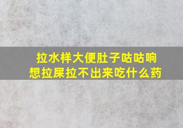 拉水样大便肚子咕咕响想拉屎拉不出来吃什么药