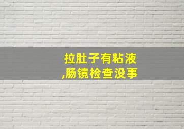 拉肚子有粘液,肠镜检查没事