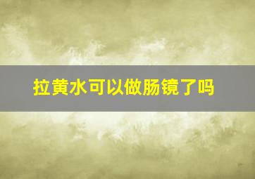 拉黄水可以做肠镜了吗