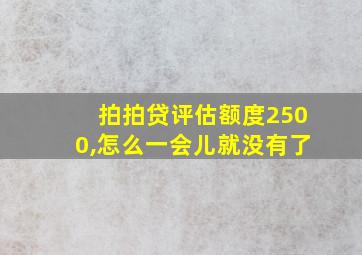 拍拍贷评估额度2500,怎么一会儿就没有了