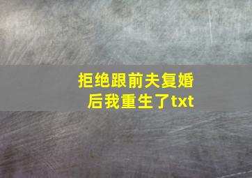 拒绝跟前夫复婚后我重生了txt