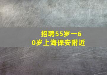 招聘55岁一60岁上海保安附近