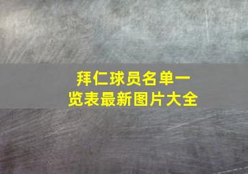 拜仁球员名单一览表最新图片大全