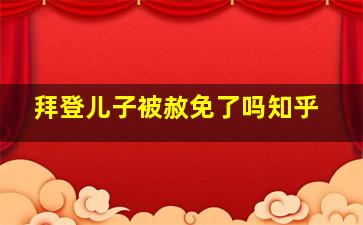 拜登儿子被赦免了吗知乎