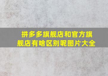 拼多多旗舰店和官方旗舰店有啥区别呢图片大全