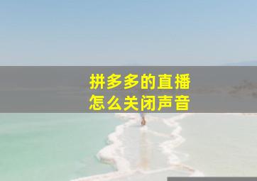 拼多多的直播怎么关闭声音