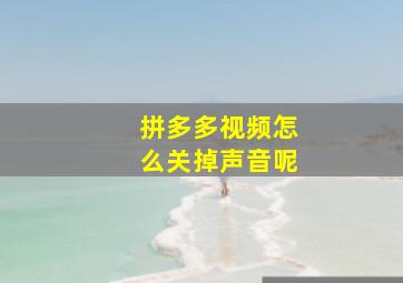 拼多多视频怎么关掉声音呢