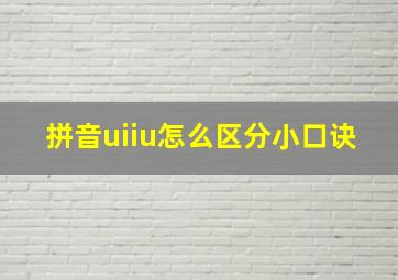 拼音uiiu怎么区分小口诀