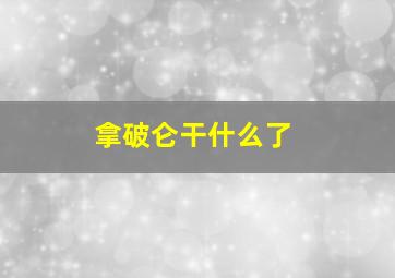 拿破仑干什么了