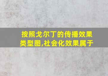 按照戈尔丁的传播效果类型图,社会化效果属于