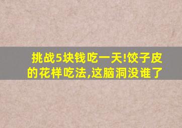 挑战5块钱吃一天!饺子皮的花样吃法,这脑洞没谁了