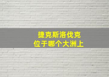 捷克斯洛伐克位于哪个大洲上