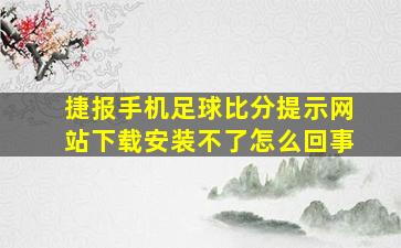 捷报手机足球比分提示网站下载安装不了怎么回事