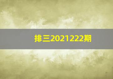 排三2021222期