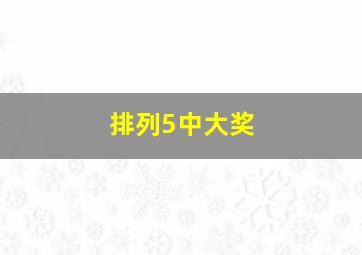 排列5中大奖