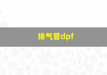 排气管dpf