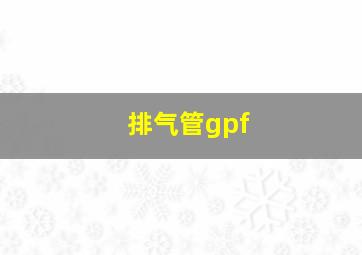 排气管gpf