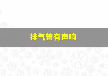 排气管有声响