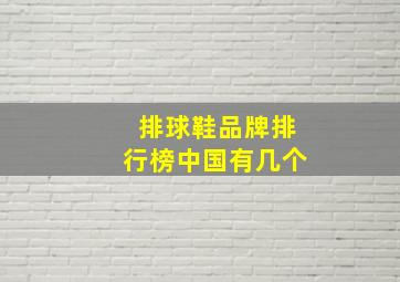 排球鞋品牌排行榜中国有几个