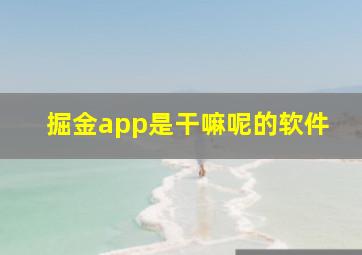 掘金app是干嘛呢的软件