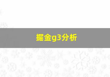 掘金g3分析