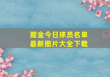 掘金今日球员名单最新图片大全下载