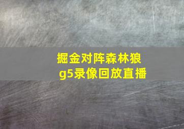 掘金对阵森林狼g5录像回放直播