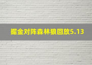 掘金对阵森林狼回放5.13