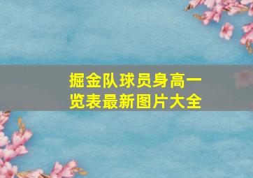 掘金队球员身高一览表最新图片大全