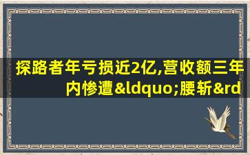 探路者年亏损近2亿,营收额三年内惨遭“腰斩”