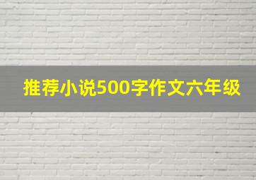 推荐小说500字作文六年级