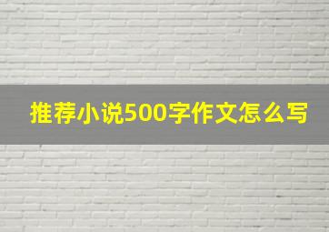 推荐小说500字作文怎么写