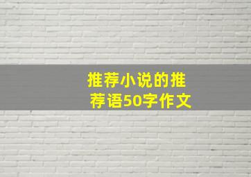 推荐小说的推荐语50字作文