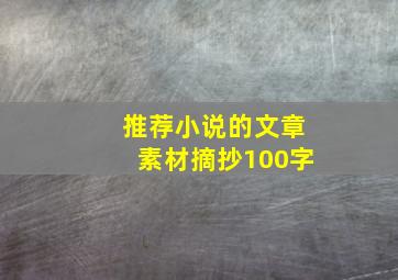 推荐小说的文章素材摘抄100字