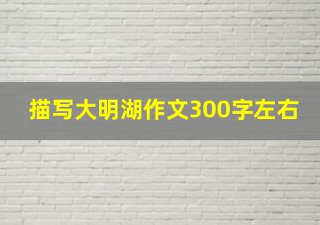 描写大明湖作文300字左右