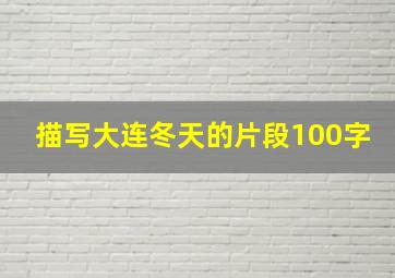 描写大连冬天的片段100字