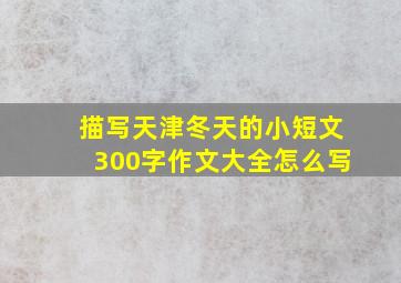 描写天津冬天的小短文300字作文大全怎么写