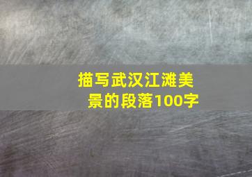 描写武汉江滩美景的段落100字