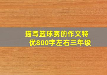 描写篮球赛的作文特优800字左右三年级