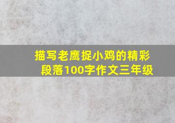 描写老鹰捉小鸡的精彩段落100字作文三年级