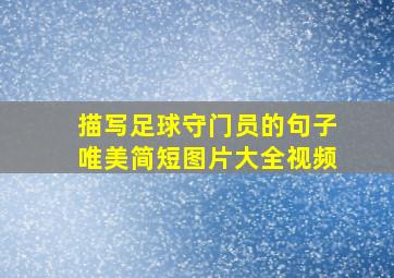 描写足球守门员的句子唯美简短图片大全视频