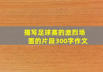 描写足球赛的激烈场面的片段300字作文