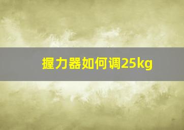 握力器如何调25kg