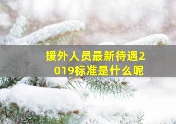 援外人员最新待遇2019标准是什么呢