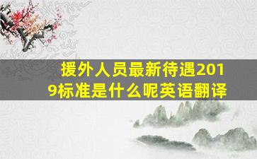 援外人员最新待遇2019标准是什么呢英语翻译