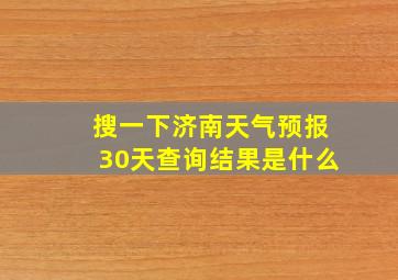 搜一下济南天气预报30天查询结果是什么