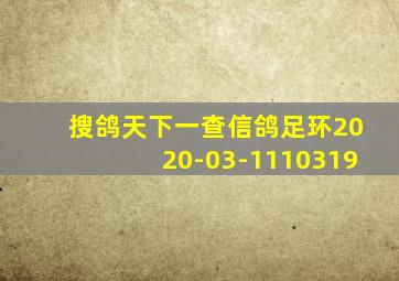 搜鸽天下一查信鸽足环2020-03-1110319