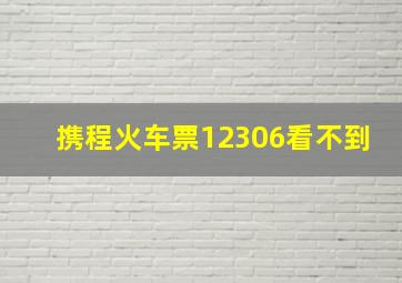 携程火车票12306看不到